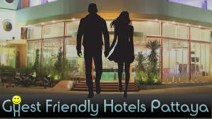 Man and woman approaching guest friendly hotel